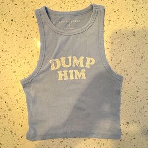 American Eagle “dump him” cropped tank top in XS
